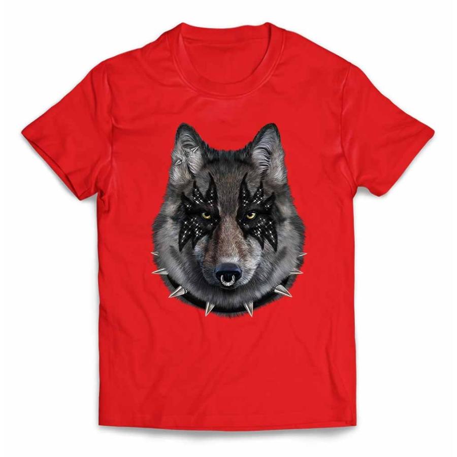 メンズ Tシャツ 半袖 狼 オオカミ ロック by Fox Republic : FOX