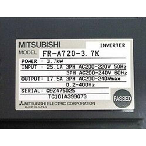 新品 MITSUBISHI 三菱電機 FR-A720-3.7K インバーター 保証
