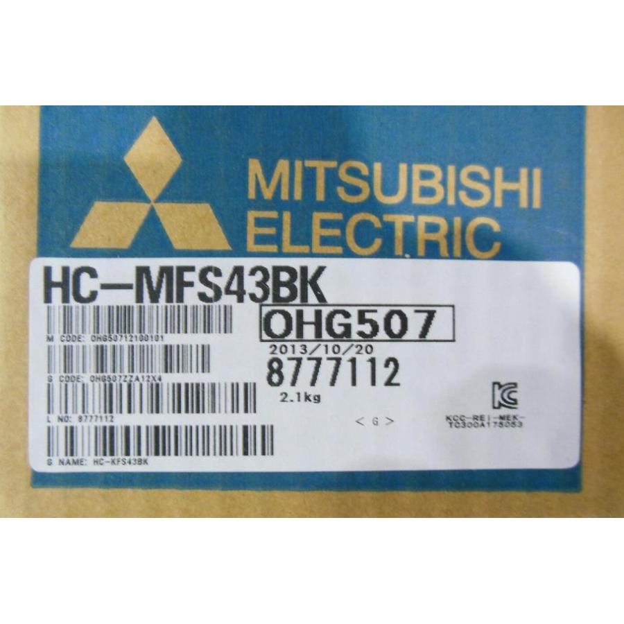 新品　MITSUBISHI　三菱電機　HC-MFS43BK　サーボモーター　保証