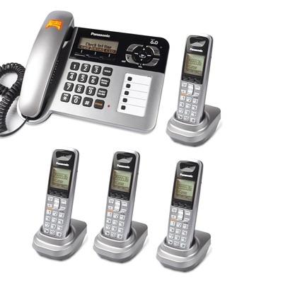 Panasonic■コードレス電話機 (母機1台 子機4台)■KX-TG1061M DECT6.0■シルバー■海外製品