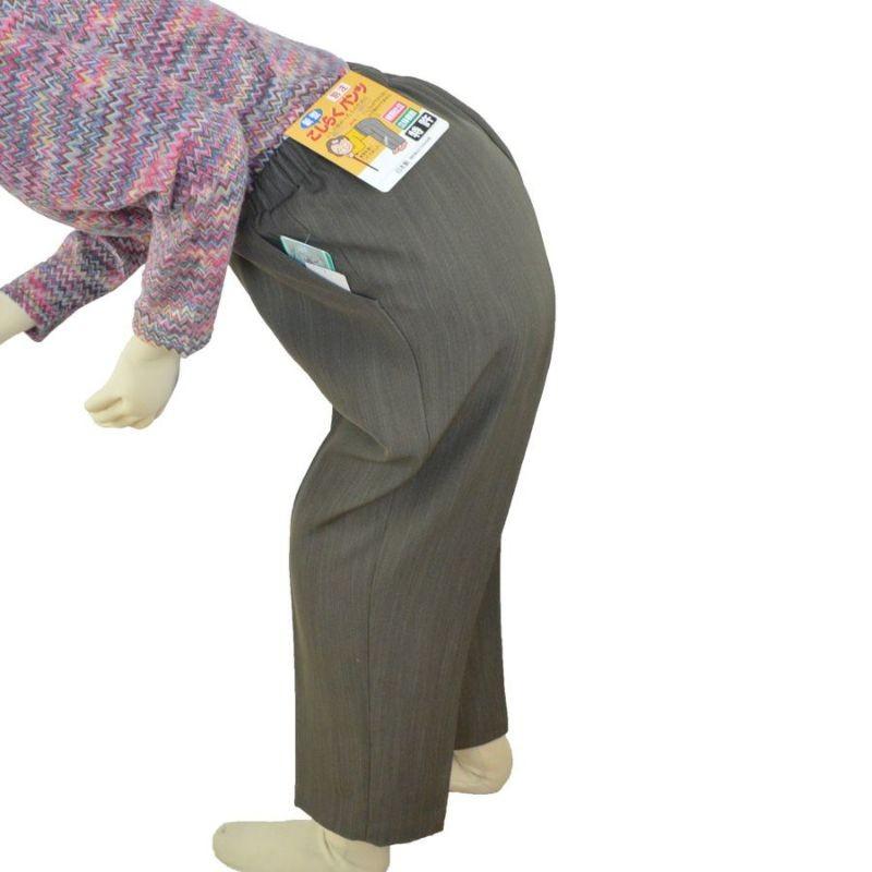 婦人腰曲がりズボンM〜3Lオールシーズン用股下58cm : シニア