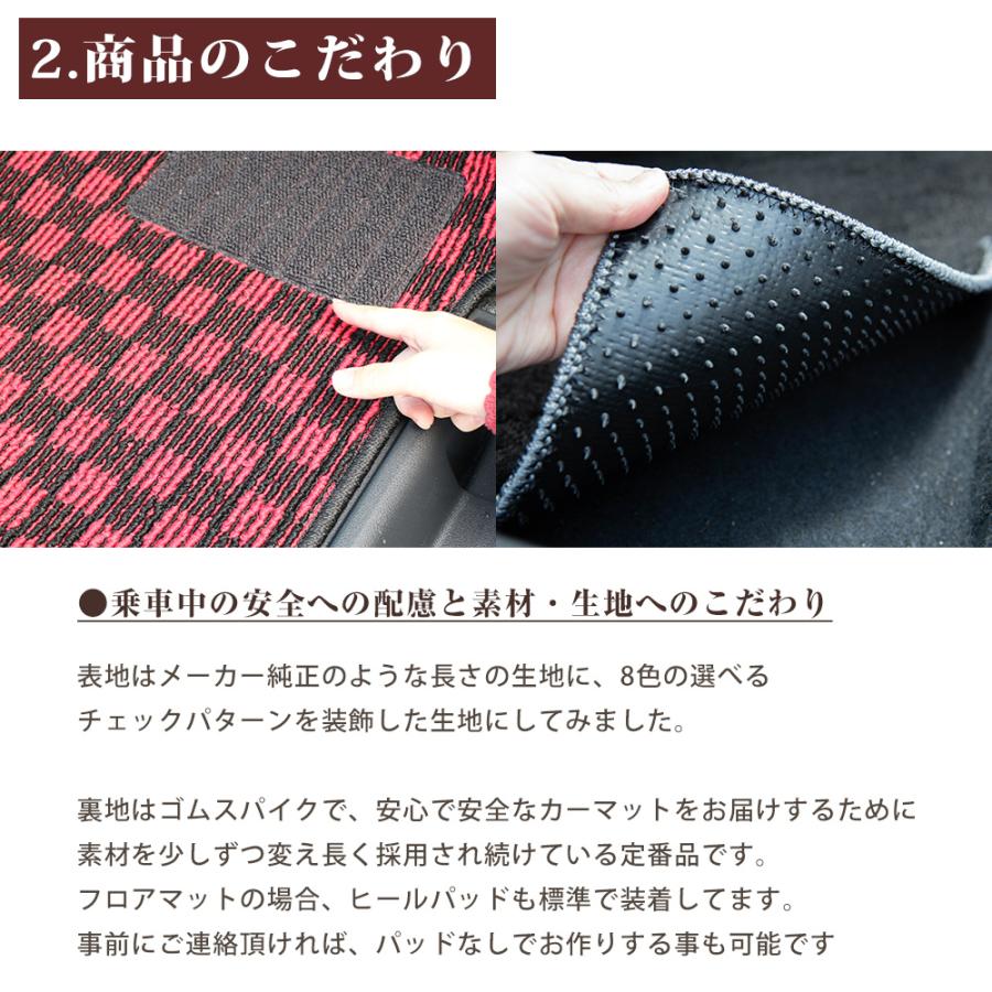 旧型　プリウス　30系　後期型　フロアマット　チェック柄　赤黒　1台分5枚 トヨタ プリウス 30系 運転席用フロアマット 2009年5月～ R1000