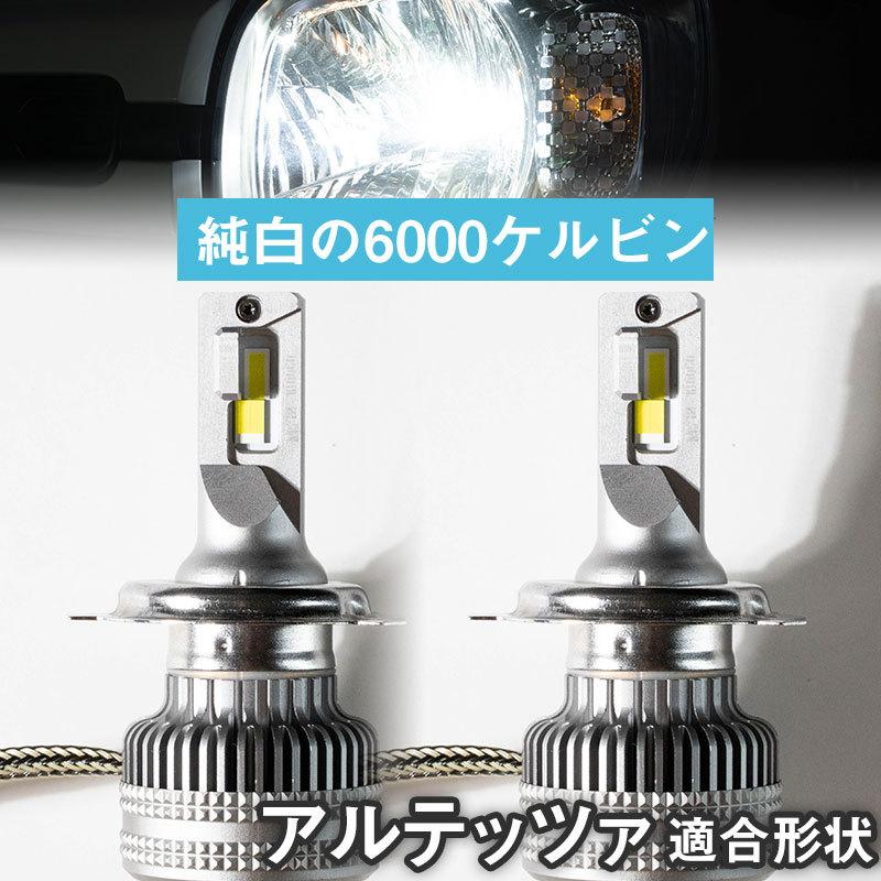 【カットラインがしっかり出る！】 アルテッツァ 対応 LEDヘッドライト 白光 ホワイトLED カットライン 回転式 光軸調整 高放熱性 ヒートシンク