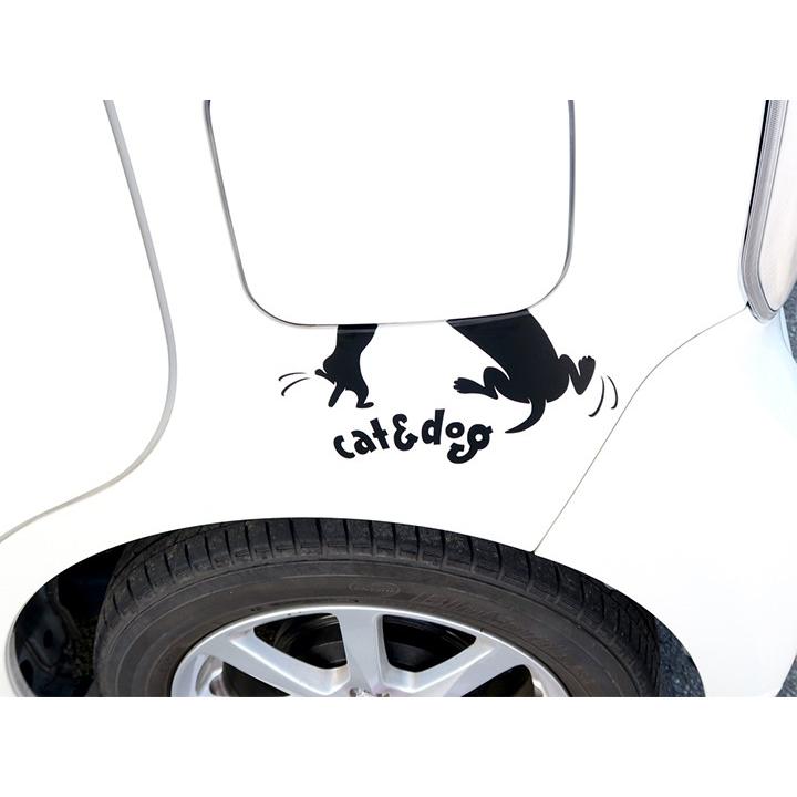 おもしろ 犬 猫 後姿 背中 肉球 しっぽ 足跡 ステッカー 車 Dog In Car 黒 白 ホワイト ブラック デカール シール かわいい 車用 給油口 ステッカー Sti Car Hit 通販 Yahoo ショッピング