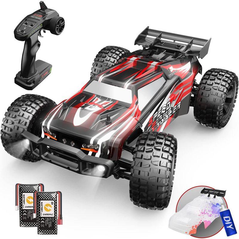 DEERC ラジコンカー 子供 オフロード 4wd 1/10 大型 40km/h 四輪駆動 操作時間40分 DIY可能の車シェル 2.4GH ラジコンカー 子供 オフロード 4wd 1/10 大型 40km/h 四輪駆動 操作時間40分 DIY可能の車シェル 4GH