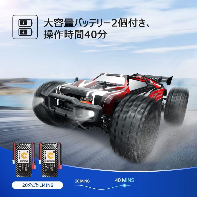 DEERC ラジコンカー 子供 オフロード 4wd 1/10 大型 40km/h 四輪駆動 操作時間40分 DIY可能の車シェル 2.4GH ラジコンカー 子供 オフロード 4wd 1/10 大型 40km/h 四輪駆動 操作時間40分 DIY可能の車シェル 4GH
