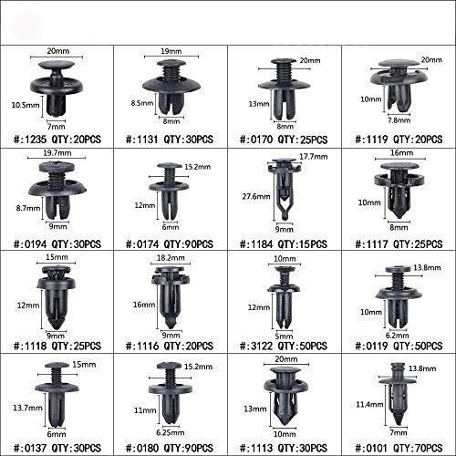 格安saleスタート バンパークリップ Big Urite 自動車用 リベット トリムクリップ 635pcs 16種類 車用リベット リベットセット トリム Tronadores Com