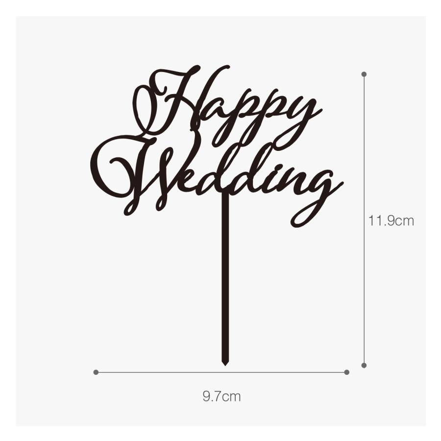 ケーキトッパー Happy Wedding ウェディングケーキ お祝い 結婚式