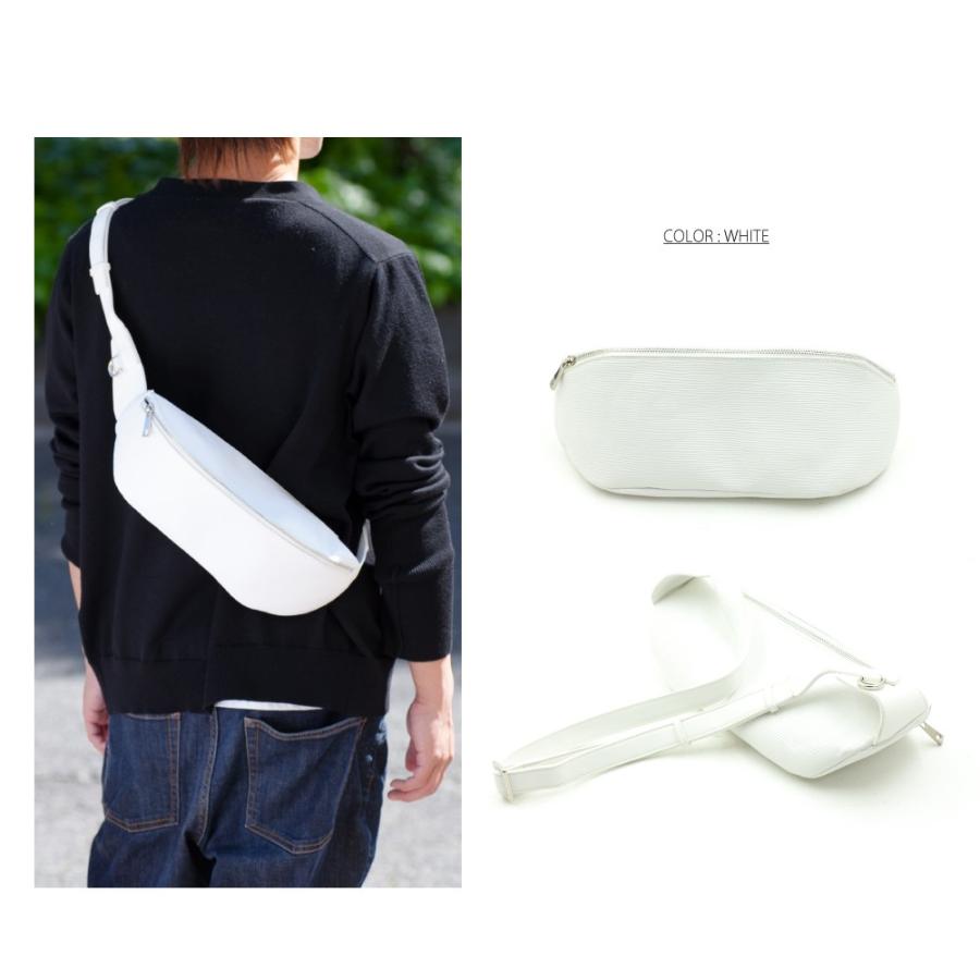 ワンショルダー ボディバッグ PVCレザー レッド/ブラック/ホワイト