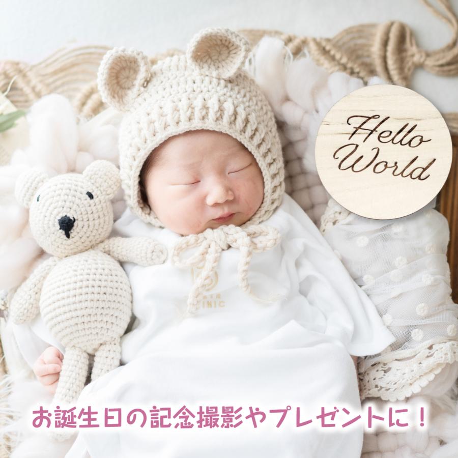 丸型 木製 Just Born ウッドプレート ニューボーンフォト ジャスト