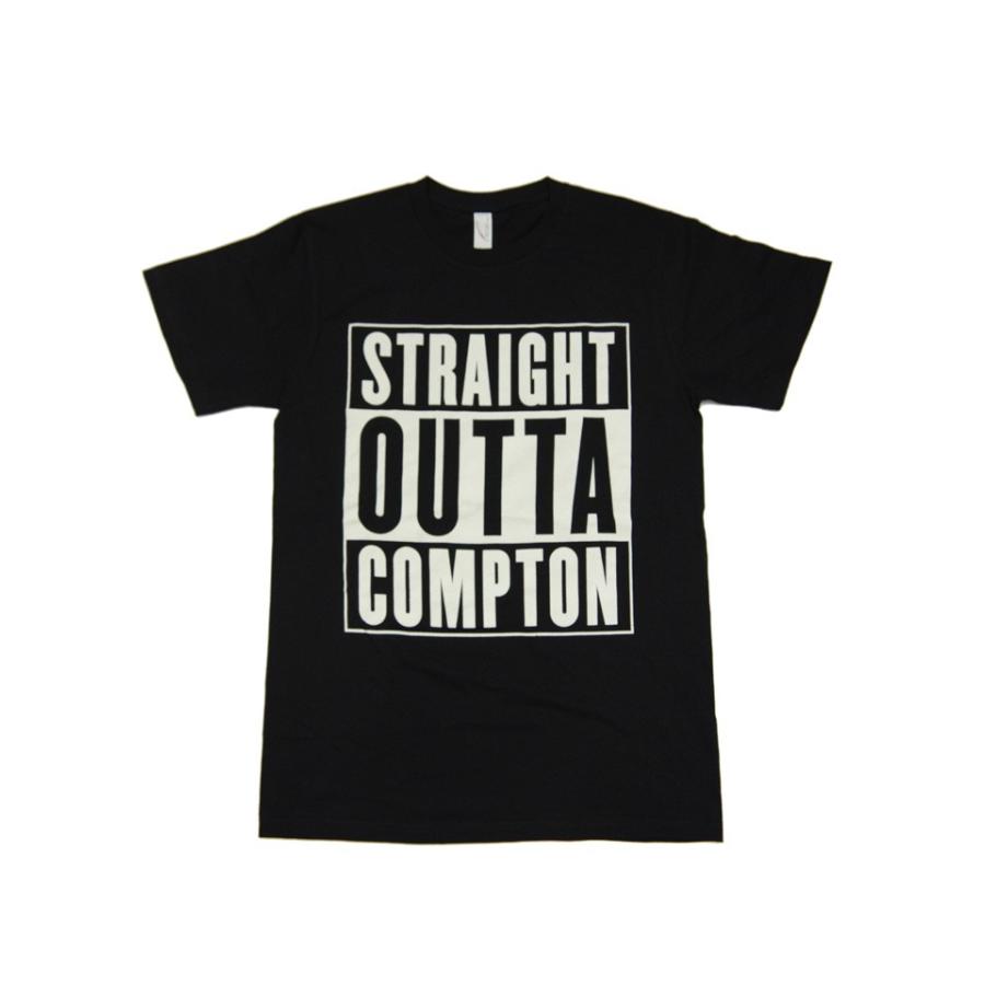 【正規品】ポスト便OK/N.W.A. / STRAIGHT OUTTA COMPTON LOGO オフィシャルTシャツ 2カラー(BLK/WHT)｜fragile