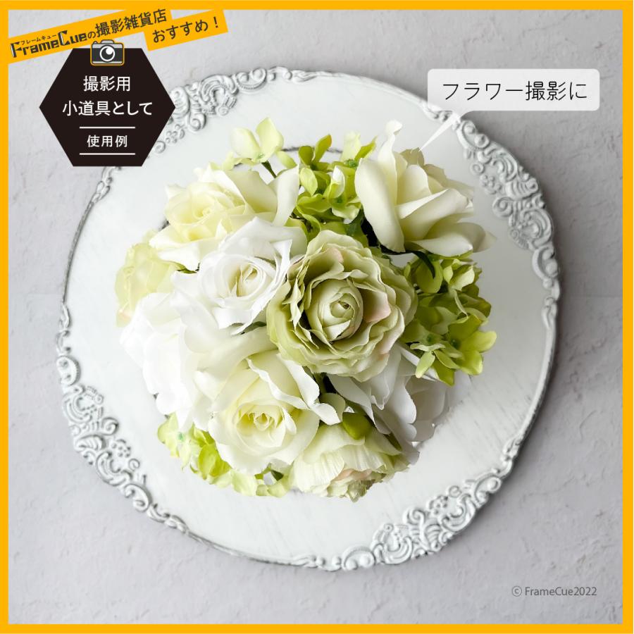 アンティーク風トレイ（ホワイト）撮影用 トレー プレート 皿