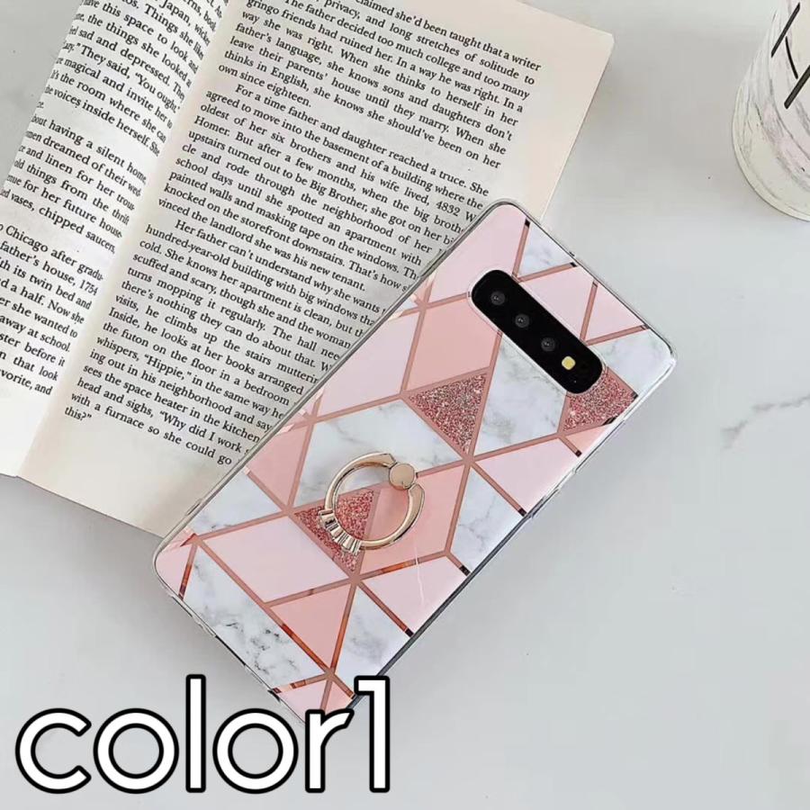 Galaxy s10 ケース Galaxy s10 plus ケース ギャラクシー s10 s10+ plus カバー キラキラ リング付き 大理石柄 オシャレ ギャラクシーs10 | FRANCEKIDS | 01