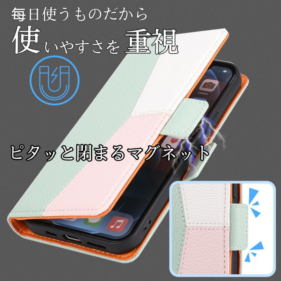 iPhone11 ケース 手帳型 可愛い オシャレ iPhone11カバー  アイフォン11 カバー ストラップ付き アイフォンカバー 合皮 ピンク 黒 水色 3色｜francekids｜15