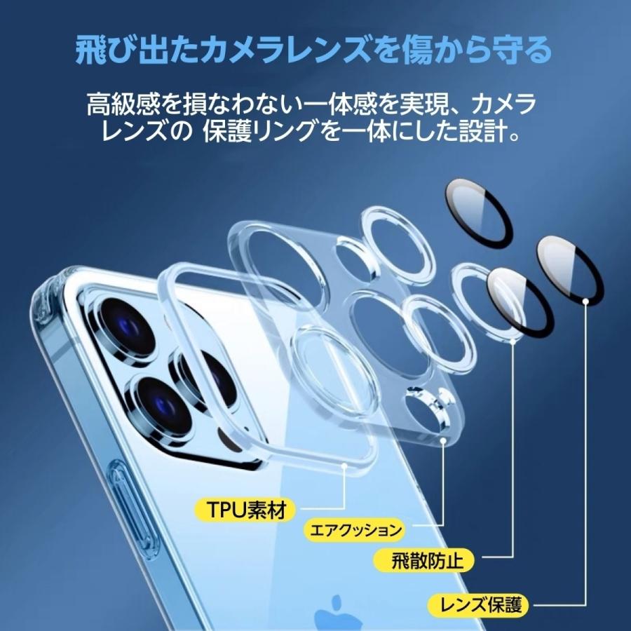 iPhone13 ケース iPhone14 pro 14promax 12 12pro 12mini 13mini カバー アイフォン13ケース 指紋防止 レンズ保護 TPU スマホケース 軽量 薄型 クリア｜francekids｜03