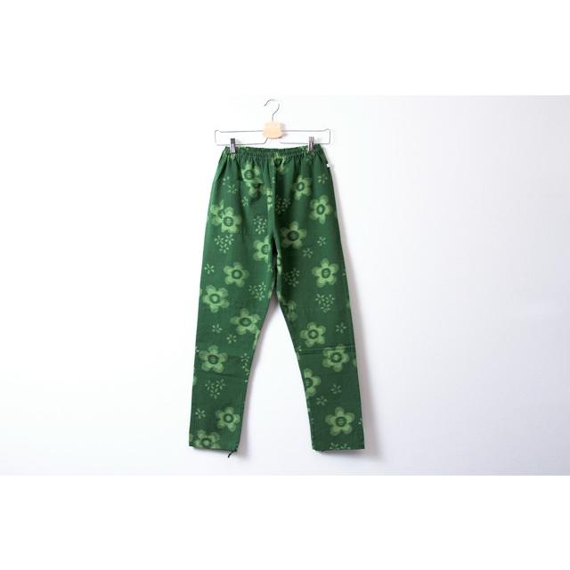 サイズ交換ｏｋ うなぎの寝床 もんぺ 久留米絣 花柄 薄手 グリーン メンズ レディース 日本製 パンツ お洒落 おしゃれ Simbcity Net