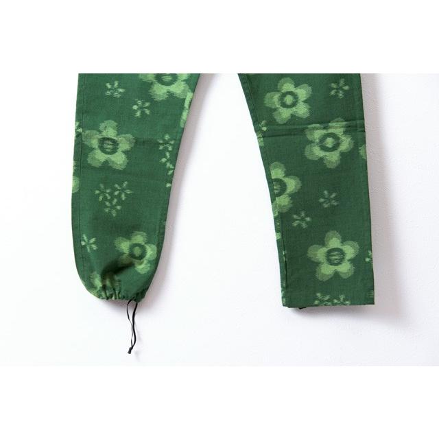 サイズ交換ｏｋ うなぎの寝床 もんぺ 久留米絣 花柄 薄手 グリーン メンズ レディース 日本製 パンツ お洒落 おしゃれ Simbcity Net