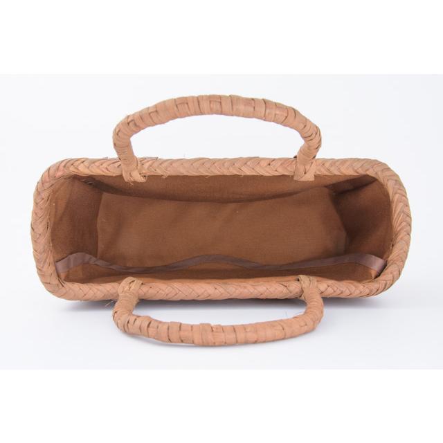 国産　山葡萄　手編み　かごバッグ① 山葡萄 かごバッグ 国産 日本製 網代編み 手提げ中1 籠バッグ 上