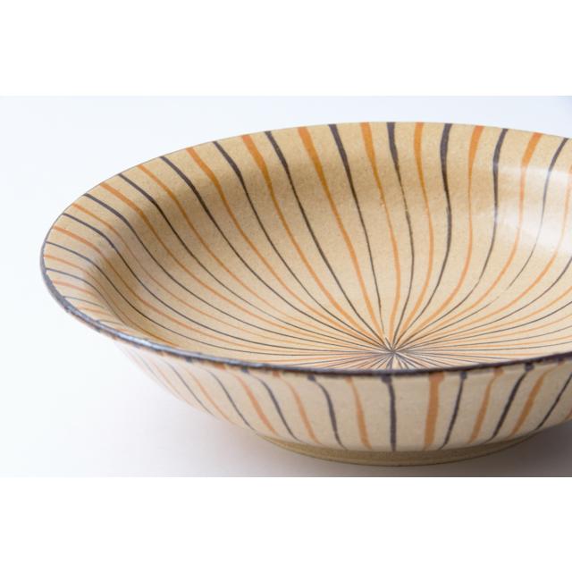 工房小春花 瀬戸 麦藁手大平鉢（二色十草） 陶器 作家物 うつわ 器 
