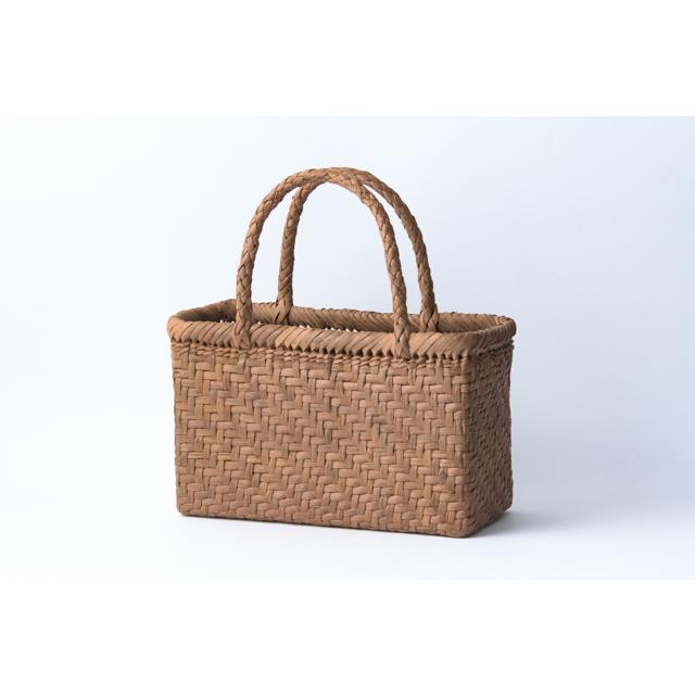 山葡萄かごバッグ 手提げ 網代編み 小02 内布、内ポケット付