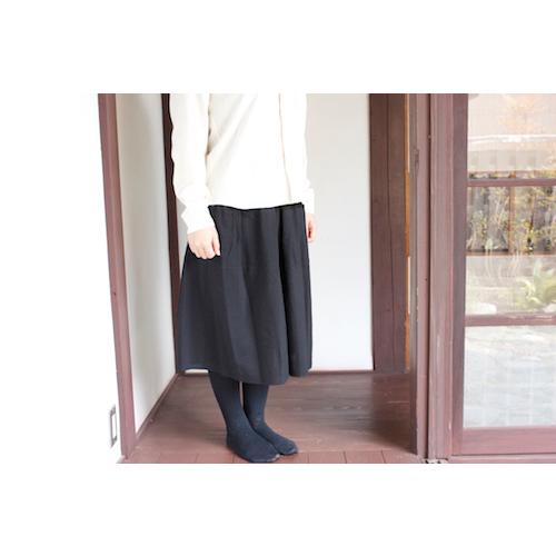 うなぎの寝床 久留米絣のスカート 無地 ブルー 洋服 : FRANK暮らしの