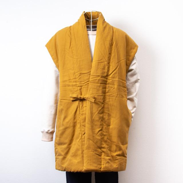 宮田織物 綿入れはんてん 山並みロングポンチョ からし メンズ
