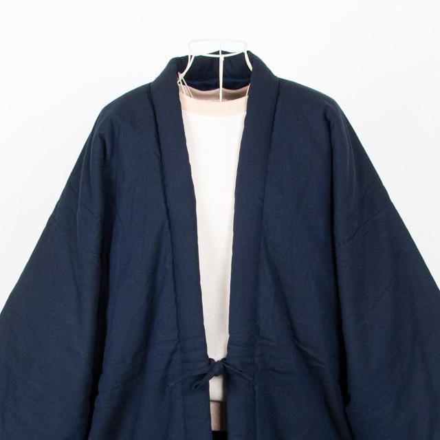 最高級のスーパー 宮田織物 綿入れはんてん おしゃれ ちゃんちゃんこ 日本製 レディース メンズ 紺 オーバーサイズ 山並み袢天 コート アウター