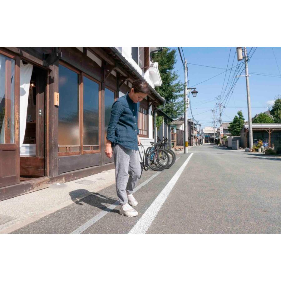 うなぎの寝床 久留米絣もんぺ 綿モール 無地 冬用 厚手 モスグリーン