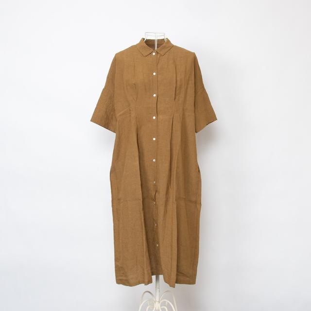 ヤンマ産業 衿付き胸タックワンピース ブラウン Lem Op 167br Frank暮らしの道具 通販 Yahoo ショッピング