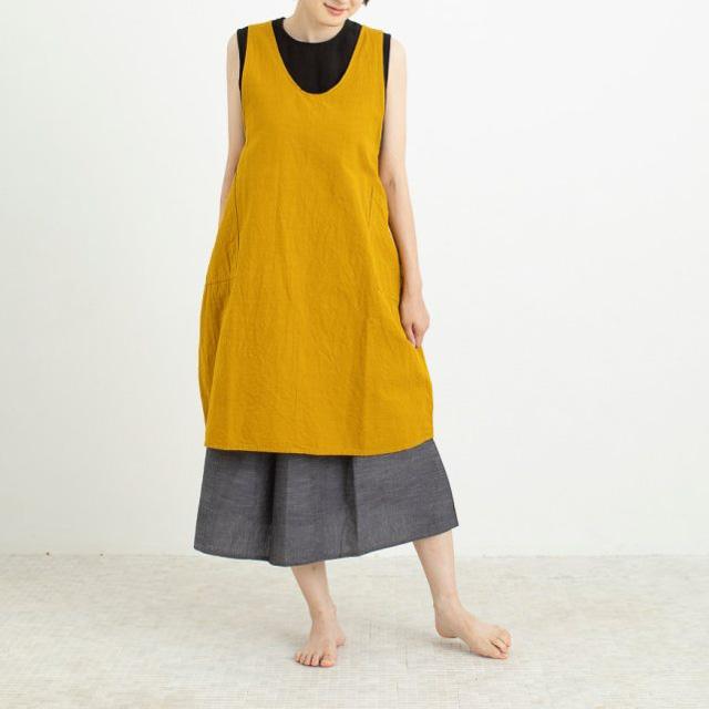 会津木綿 エプロンドレス 09 古代縞 H-0024 はらっぱ 【前掛け】 ヤンマ産業