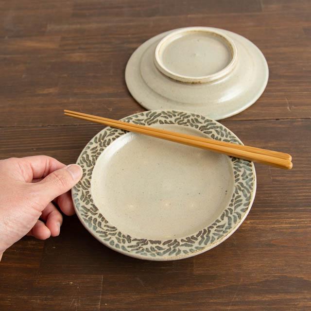 新品　陶芸作家　象嵌の中皿　5枚セット 新品陶芸作家象嵌の中皿5枚セット