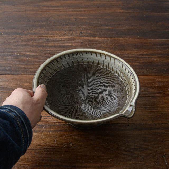 新品未使用/小鹿田焼/７寸飛び鉋すり鉢/坂本工窯 小鹿田焼 坂本工窯 七寸すり鉢 01 飛び鉋 白 : FRANK暮らしの道具