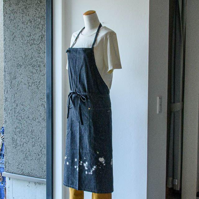NAPRON DENIM CRAFT APRON BLEACH BLACK NP-AP09-9ABBK ナプロン