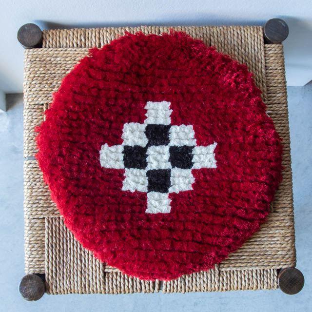 ノッティング織 ウールの椅子敷き 丸 小 07 : FRANK暮らしの道具