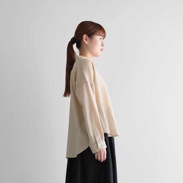 HUIS ハウス ウォッシャブルウールワイドブラウス グレージュ  