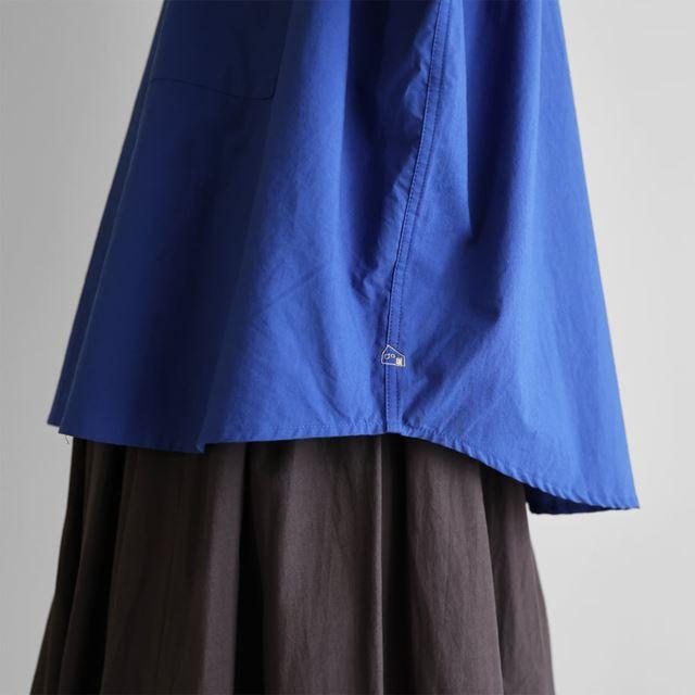 HUIS ハウス オーガニックコットンバンドカラー半袖ワイド