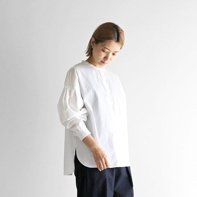 HUIS オーガニックコットン　バルーンスリーブブラウス HUIS ハウス オーガニックコットンバルーンスリーブブラウス 白