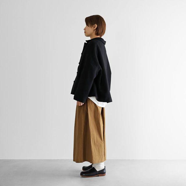 HUIS ハウス“HUIS×尾州”縮絨ウールフランネルワイドショートコート