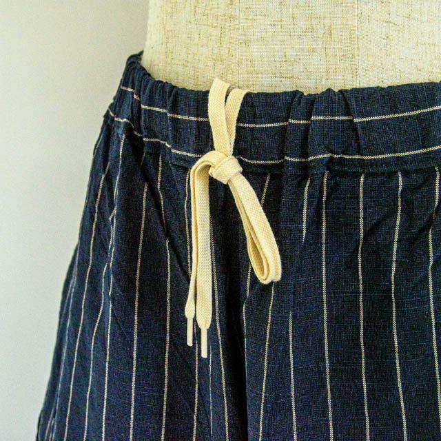 ヤンマ産業 YAMMAMAN 会津木綿 バルーンパンツ はなふさ縞 : FRANK