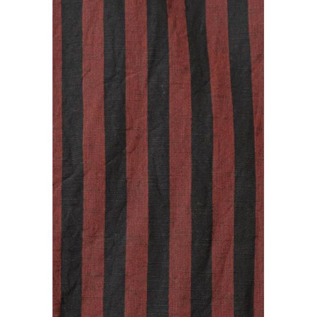 ヤンマ産業 YAMMAMAN 会津木綿 ストレートパンツ おさむ縞赤紺 : FRANK