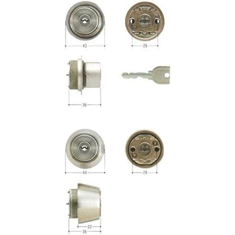 2個同一セットMIWA　U9シリンダー　LIX(TE0)　キー6本付属　MCY-402　鍵　LSP(TE22)　扉厚37〜　交換　取替え