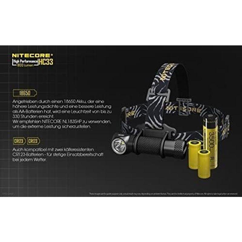 公式特典付 NITECORE ナイトコア ヘッドライト HC33 1800ルーメン