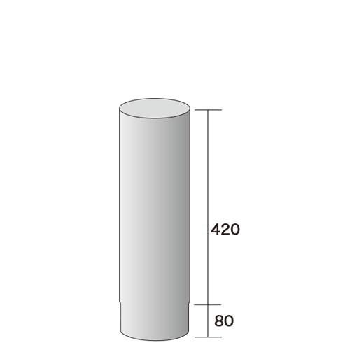 薪暖房器用煙り出し φ150直煙り出し420粍 ストーブ-薪ストーブ