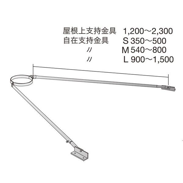 薪ストーブ　二重断熱煙突用 自在支持金具S・黒塗装