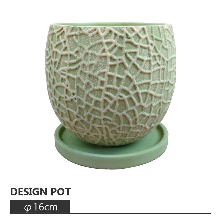 植木鉢・おしゃれ・テラコッタ 鮮やかなメロン柄ポット UN409-140 5号