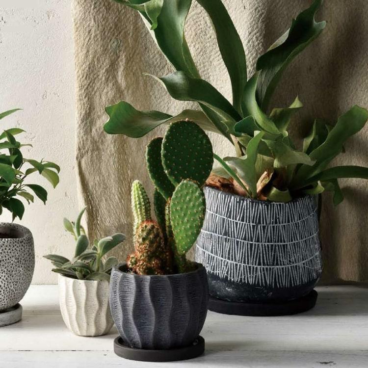 植木鉢・おしゃれ・テラコッタ うねったラインが素敵な植木鉢 UN430