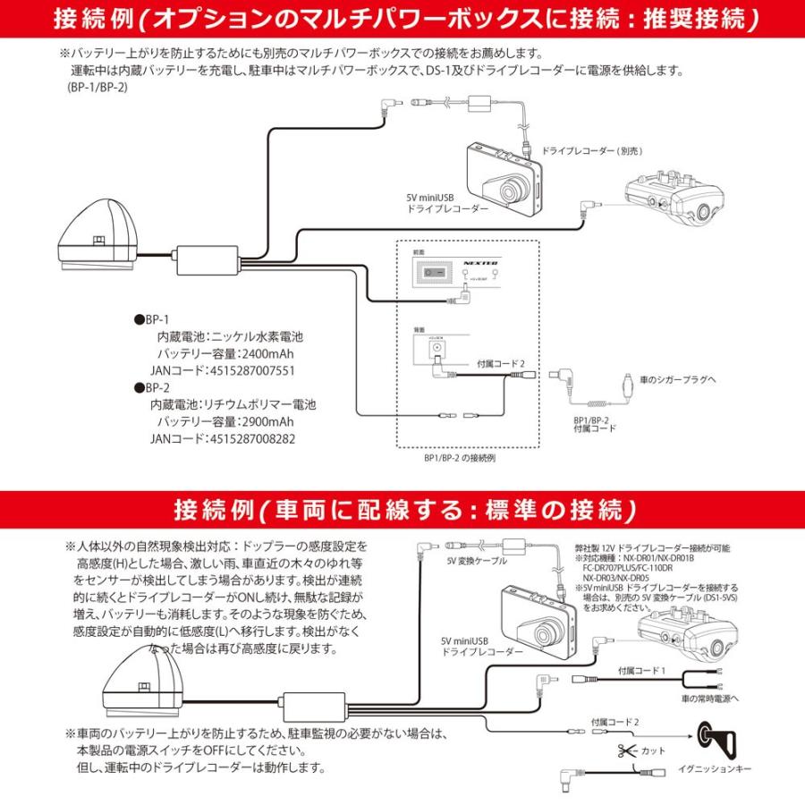 送料無料【ドップラーセンサー】カーセキュリティー：[ DS-1 (5V) ]  5V miniUSBドライブレコーダーに対応 |  | 05