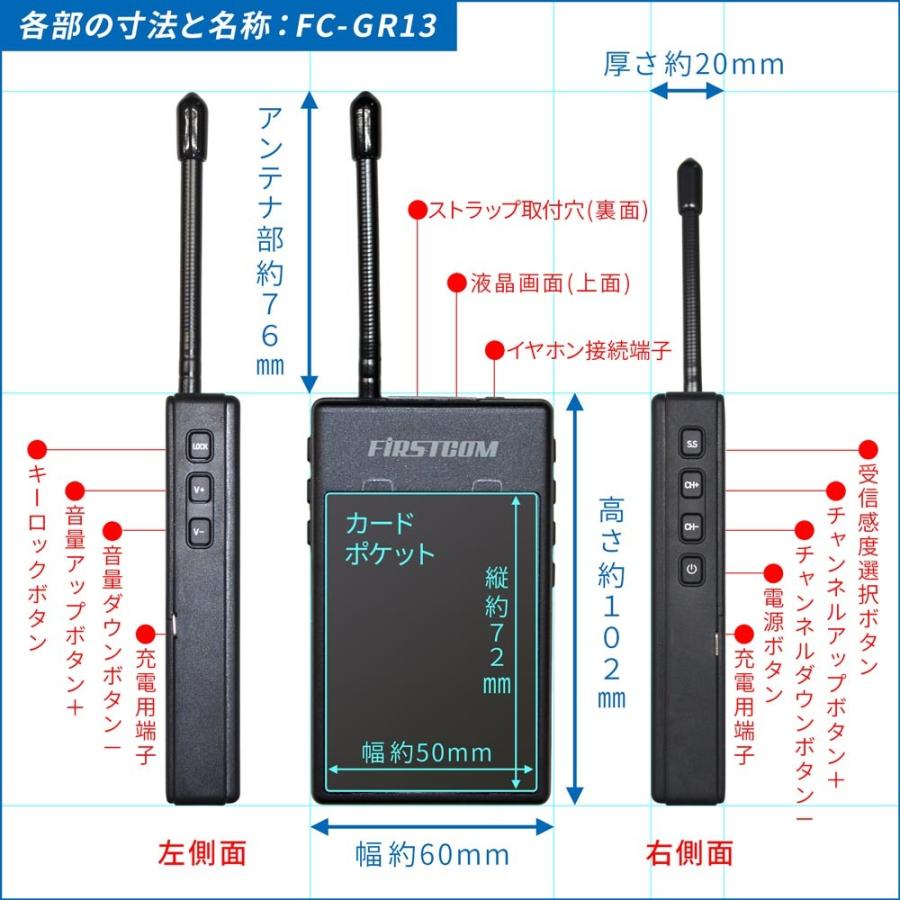 【送料無料】F.R.C.ガイドラジオ【特定小電力 受信機】FC-GR13【免許・資格不要】 |  | 03