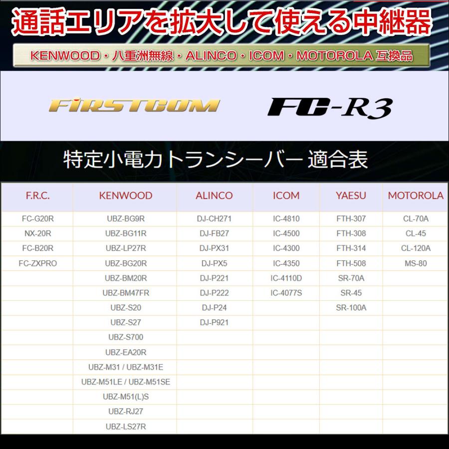 F.R.C. 特定小電力トランシーバー用 中継器 [ FC-R3 ] IPX7防水 / リモコン制御 通信エリアを拡げる中継装置 【免許・資格不要】 |  | 07