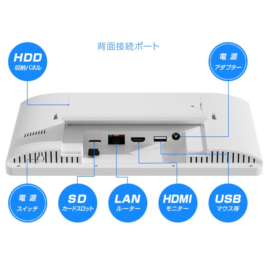 F.R.C. NEXTEC ネットワークデジタルレコーダー：NX-DR14M (W) 10インチモニター一体型・1TB HDD内蔵 Wi-Fi中継器対応 IPカメラ最大10台接続可能・監視カメラ用 |  | 01